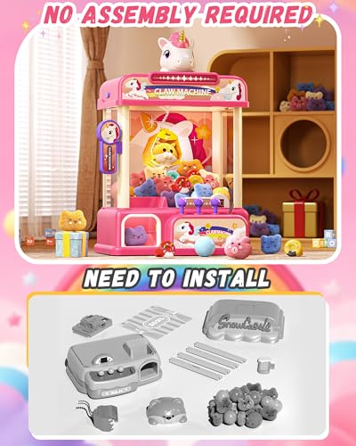 Eohemeral Large Unicarns Claw Machine for Kids, No Assembly Required - Vending Machine with Volume Control & Music, Toy Prize Dispenser - Birthday Gift for Boys & Girls Age 3 4 5 6 8 - style: Unicarns
