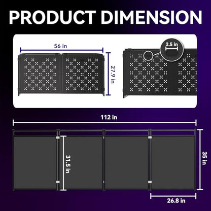 Portable DJ Booth Table,56''x28" Foldable DJ Table Stand Portable with White & Black Scrim,Adjustable D J Facade Tabl e Station Metal Frame D J Tabl e with Cable Hole for Private Events, Clubs, Bars - size: 56 x 28
