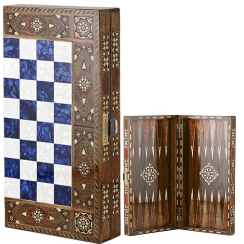Backgammon Set for Adults 20" – XL Solid Wood Hand-Crafted Game Board | Complete Set | Gift for Dad, Husband, Christmas