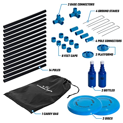 Dynamic Duel Outdoor Frisbee Yard Game | Polish Horseshoes | Fun for Adults & Family | Great for Beach, Backyard, Outdoor Games | Unbreakable Bottles | Competitive, Exciting, Entertaining,