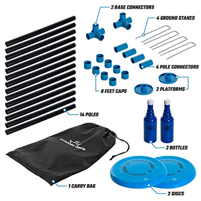 Dynamic Duel Outdoor Frisbee Yard Game | Polish Horseshoes | Fun for Adults & Family | Great for Beach, Backyard, Outdoor Games | Unbreakable Bottles | Competitive, Exciting, Entertaining,