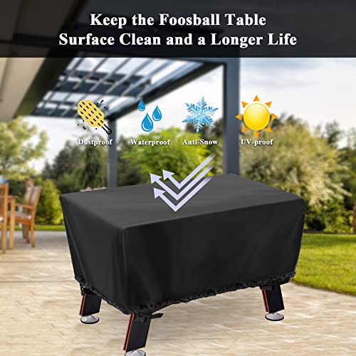 Foosball Table Cover - Waterproof football table Soccer Table Cover Outdoor Indoor Foosballs Table Covers - 57"L×45"W×30"H, Black - size: 57"L×45"W×30"H