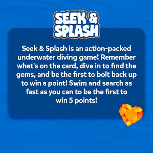 Skillmatics Pool Toys - Seek & Splash, Search & Find Water Game, Swimming Pool Dive Toy for Kids, Summer Fun & Gifts for Boys & Girls Ages 6, 7, 8, 9, 10, 11 & Up, Includes 64 Colorful Gems