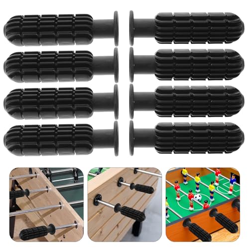 Zerodeko Sturdy Foosball Handles and End Caps Set Table Soccer Accessories with Black and White Footballs Compatible Replacement Grips for Boys and Foosball Tables Handles Caps Balls Kit