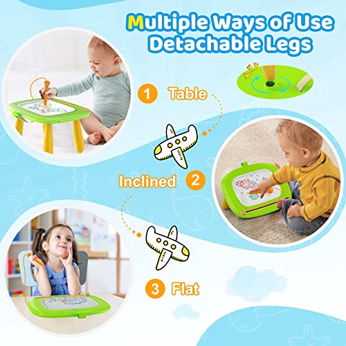 Kikidex Magnetic Drawing Board, Toddler Girl Toys for 1-3 Year Old, Doodle Board Pad Learning and Educational Toys for 1 2 3 Year Old Baby Kids Birthday Gift (Green) - color: Green