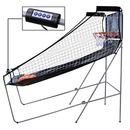 LEMY Folding Arcade Basketball Game Indoor, Dual Shot Sport 2 Player with Electronic Scoring System & 4 Balls