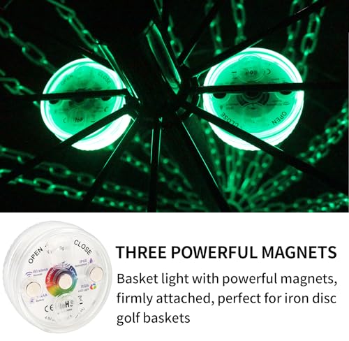 PRO Disc Golf Basket Set and Disc Golf LED Light Bundle Item