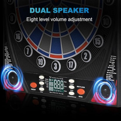Electronic Dartboard, Dual Speakers with Automatic Voice Announcing Score, High Definition LCD Display, Includes 12 Soft Tip Darts, Suitable for Family Gatherings Bar Entertainment - style: with lamp