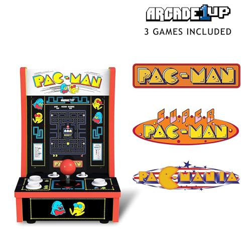 Arcade1Up Pac-Man Countercade Countertop Arcade Machine with 3 Retro Games, 7" LCD Screen and Full Size Real Feel Joysticks and Buttons - style: Pac-Man