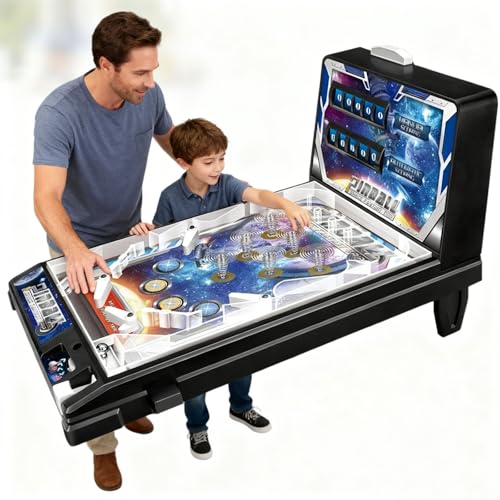 LED Pinball Machine for Adults Electronic Tabletop Pinball Toy with Light and Sound Effects for Kids and Family with Digital Counter and Arcade Game Sounds