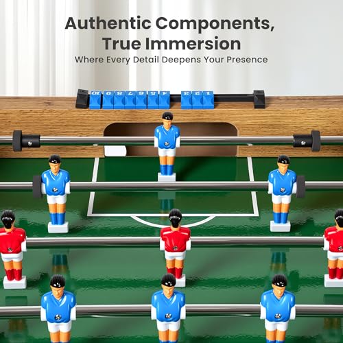 48” Foosball Table, Competition Sized Game Table with Adjustable Table Leg Support, 3 Balls for Adult, Home, Game Room