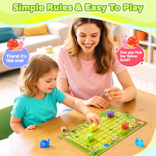 Snail's Pace Race Game, Classic Board Game, Family Game for 2-6 Players, Montessori Toys for 3 4 5 6 Year Olds, Fine Motor Skills Toy, Gifts for Boys Girls 3+ Year Old