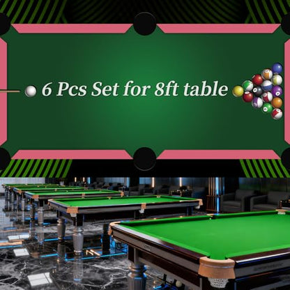 K66 42'' 8ft Pool Table Bumper Replacement Kit Set of 6, Premium Rubber Rail Cushions with Cushion Facings, DIY for Home & Club Billiard Tables