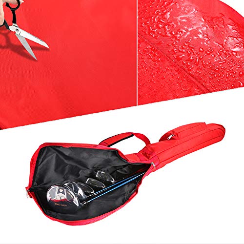 Small Golf Bag for A Few Clubs, Lightweight Golf Sunday Bag, Par 3 Travel Bag, Practice Travel Bag with Carry Shoulder Strap - color: Red