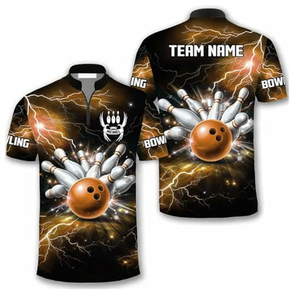 GABITA Personalized Bowling Jerseys for Men, Custom Bowling Polo Shirt, Bowling Shirts Gift for Bowler Team Player - color: A54
