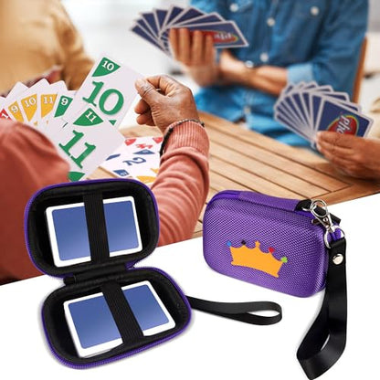 Travel Card Game Case Compatible with Card Games Set, Card Case Compatible with UNO Game Card Holder, (Not Including Cards) (Purple)
