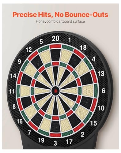 Electronic Dart Board, 15.5" Target, 43 Games, 320+ Variations, 8 Players, LCD Scoring, 6 Darts & 50 Tips - Home Game Room