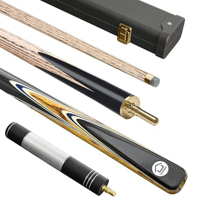 HomeSeason 57inch Snooker Cue Stick 18oz 3/4 Jointed Pool Cue, with Extension, Cue Case, Durable Ash Wood and Red Maple Construction Billiards Cue - color: HSS13