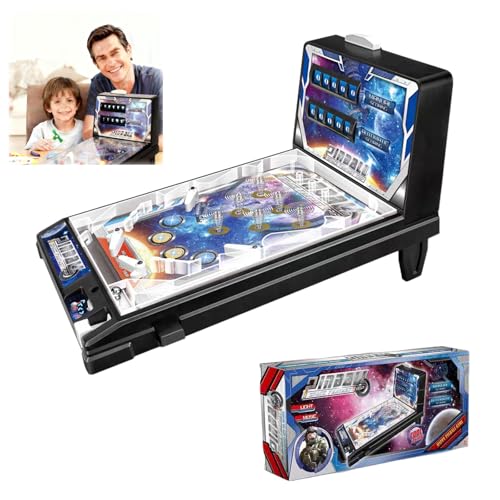 Portable Pinball Machine Toy, Compact Electronic Ball Shooting Game with Scorekeeper, Ideal Mini Arcade Pinball Machine for Travel Parties