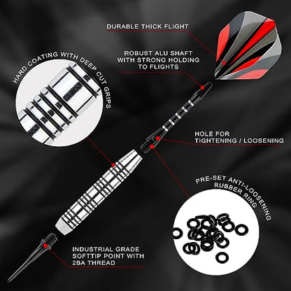 Steel Tip Darts Set 18 Grams15 Pack Steel Barrels - style: s alu 12
