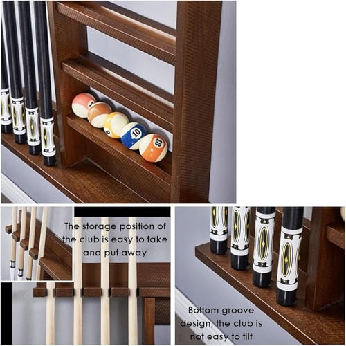 Freestanding Billiard Cue Rack, Pool Stick Holder With Anti-slip Base, Stable Load-bearing and Capacity To Hold Up To 18 Balls, Effectively Prevent Club Deformation and Save Space, for Game Room