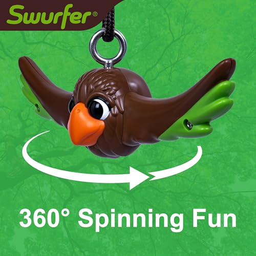Swurfer Ninja Twister Swing Spins Set - 360° Twist Spin Toy, Swing Set Accessories for Backyard, Kids Outdoor Toys, Playground Hang Toys, Easy Install, Adjust Height, Durable, Up to 300lbs, Hawk - style: Hawk