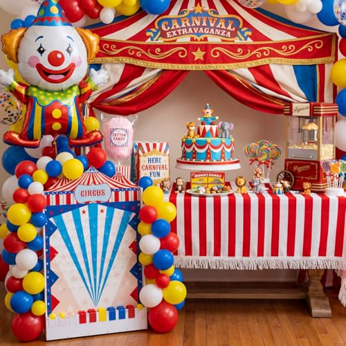 Fulmoon Large Disk Drop Game with 10 Disks and 60 Balloons Fun Carnival Game Circus Theme Party Games 30 x 18 Inch Acrylic Family Board Games for Carnival Decorations Birthday Supplies Activities