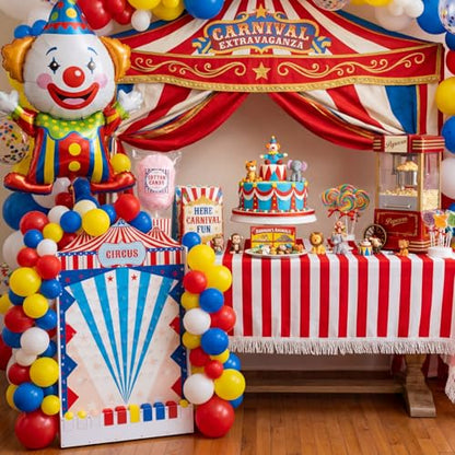 Fulmoon Large Disk Drop Game with 10 Disks and 60 Balloons Fun Carnival Game Circus Theme Party Games 30 x 18 Inch Acrylic Family Board Games for Carnival Decorations Birthday Supplies Activities