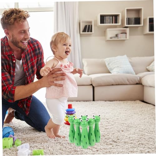 POPETPOP 1Set Bowling Set Interactive Frog Bowling Kit for Safe Fun Bowling Develop Motor Skills Concentration for Ages