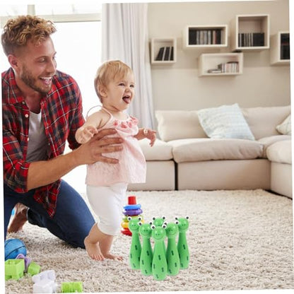 POPETPOP 1Set Bowling Set Interactive Frog Bowling Kit for Safe Fun Bowling Develop Motor Skills Concentration for Ages