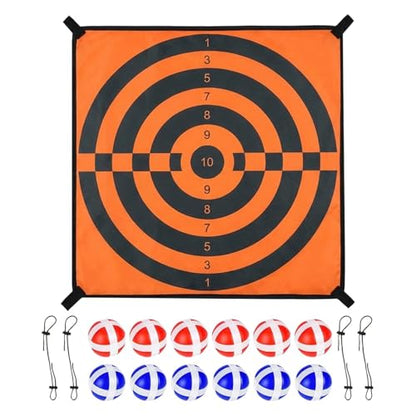 Trampoline Dart Board Toys – Plush Cloth PP 72x72cm | Interactive Adhesive Game Set | Kids Dart Board Sticky Ball Target Wall Game Trampoline Accessory for Home Garden Park Training Club Use