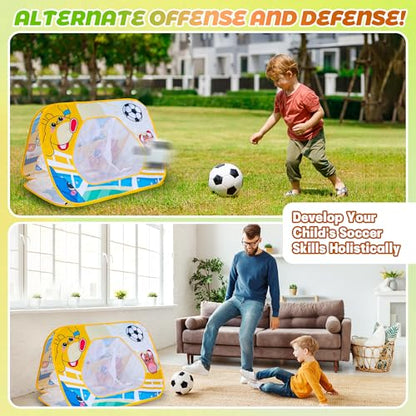 Giant 3 in 1 Bean Bag Toss Game for Kids, Toddler Outdoor Toss Toys for 2 3 4 5 6 7 8 Year Old Boys Girls, Family Party Supplies, Cornhole Party Carnival Games, Lawn Backyard Outside Birthday Gifts - style: Soccer goal Combo