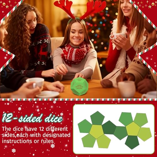 Santa Swap Gift Exchange Dice, 3 * 3in Exchange Gifts Family Game, Christmas Stocking Stuffers Gift Exchange Dice Games for Friends for Xmas, Birthday, Party and Family Night, Holiday - style: Santa Swap
