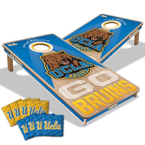 YouTheFan NCAA 2' x 4' Slogan Series Professional Wood Cornhole Game with Logo Bags - color: UCLA Bruins