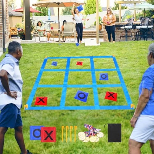 CWLAKON Outdoor Giant Tic Tac Toe Bean Bag Toss Games for Kids Adults Family, Large Outside Lawn Yard Backyard Carnival Field Day Game, Birthday Party Family Reunion Games Playground Fitness Equipment - style: Classic