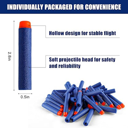 Pokiiulk Refill Darts 150 Pcs Bullets Ammo - Compatible with Nerf Guns N-Strike Elite Series - Refill Darts Premium Foam Bullets Pack for Boys Party Favors(Blue) - color: 150 DARTS