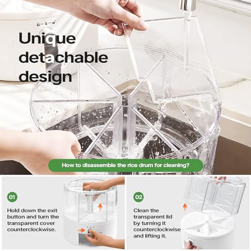 16lb Grain and Rice Storage Container, 6 Grid Rotating Dispenser, Airtight Rice Storage - size: PRO-M