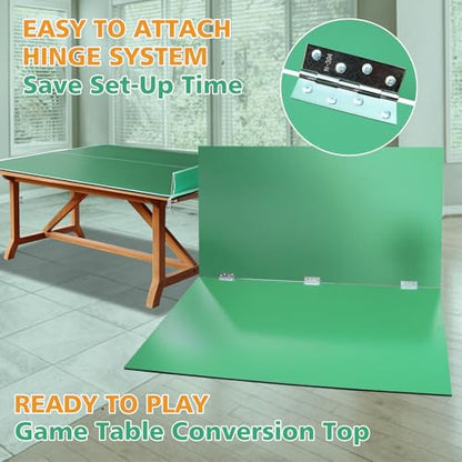 IUNNDS Table Tennis Table Top for Pool Table 7ft Foldable Table Tennis Table for Pool Table Tennis Conversion Top with Net