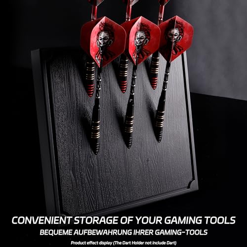 CyeeLife Wall Mounted Darts Holder/Stand,Dart Case Displays 6 Set of Steel/Soft Tip Darts,Compatible with All Sisal & Electronic Dartboards, Surrounds & Cabinets