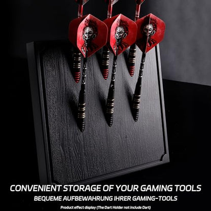 CyeeLife Wall Mounted Darts Holder/Stand,Dart Case Displays 6 Set of Steel/Soft Tip Darts,Compatible with All Sisal & Electronic Dartboards, Surrounds & Cabinets