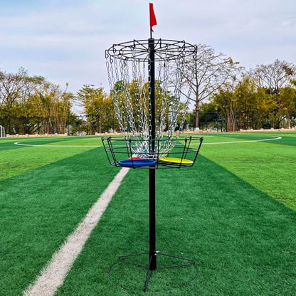 Disc Golf Basket - Portable Disc Golf Target with Heavy Duty 24-Chains Come with 6pcs Disc Golf Discs and Carry Bag, Ground Stake -Suitable for Players of All Levels - Multi Color Available - style: Basic-Black- 6 Pcs