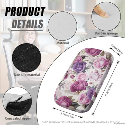 4 Pcs Office Chair Covers Set Floral Office Chair Arm Rest Cover Protective Stretchable Seat Covers Desk Armrest Cover Slipcovers Pads Cushion Backrest for Game - color: Floral