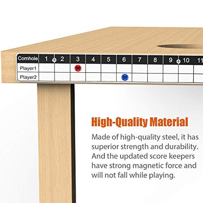 Waybelive Corn Hole Game Magnetic Scoreboard with Round Flat Washer, Durable Scoreboard, Easy to Install Keep Track of The Score, White & Black - size: 1 Pack