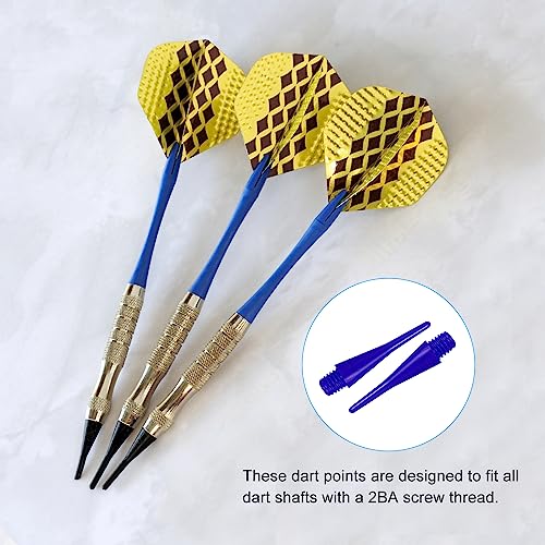PATIKIL Plastic Dart Tips, 30 Pack 2BA Thread Soft Dart Tips Plastic Tip Soft Tip, Blue