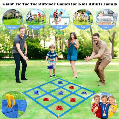 Giant Tic Tac Toe Bean Bag Toss Outdoor Games for Kids Adults Family-4X4FT Large Lawn Yard Carnival Field Day Games, Beach Backyard Camping Outside Family Reunion - size: Tic Tac Toe
