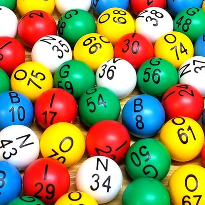 MR CHIPS 2 Packs of Easy Read 7/8" Bingo Balls with Fade and Scratch Resistant Large Numbers Letters that Will Never Rub Off - color: Bingo Balls 2pk