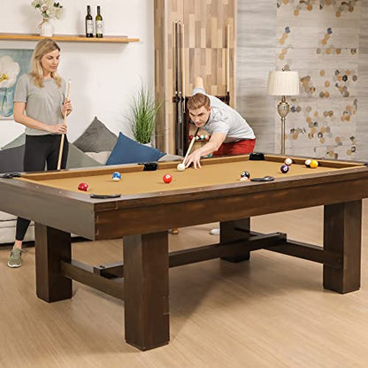 EastPoint Sports Dayton Beige 96-Inch Pool Table - Professional Grade 8 Ball Pool Game Table for Billiards, Indoor Games in Rec Room, Basement & Family Game Room