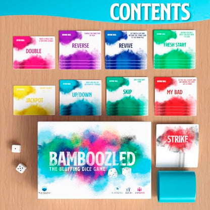 Blue Wasatch Games Bamboozled - A Hilariously Fun Bluffing Dice & Card Game, Family-Friendly Party Game for Kids, Teens & Adults, Ages 8+, Fast and Easy to Learn