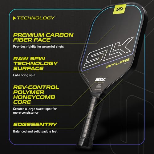 Selkirk Sport SLK Atlas Pickleball Paddle | Carbon Fiber Honeycomb - color: Blue, size: XL (Elongated Shape)