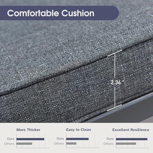 PURPLE LEAF 9 Pieces Outdoor Metal Furniture Set Patio Conversation Sets Dining Set, 1 Square Dining Table and 8 Modern Chairs with Cushions Seat Grey - color: Grey, size: 9 Pcs, style: Square